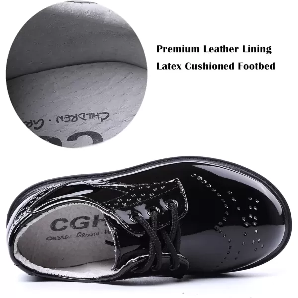 imageDADAWEN Childrens Boys Girls LaceUp School Uniform Shoes Comfort Oxford Dress Shoes ToddlerLittle KidBig KidBlack