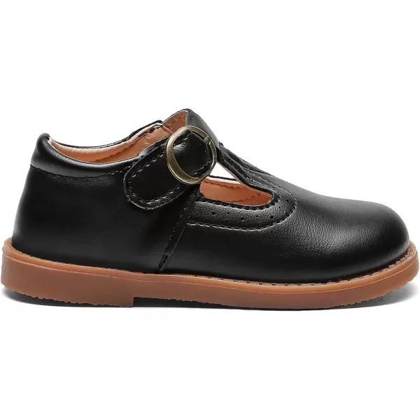 imageDADAWEN Girls Classic Mary Jane School Uniform Shoes Flat Dress Shoes01 Black