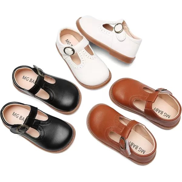 imageDADAWEN Girls Classic Mary Jane School Uniform Shoes Flat Dress Shoes01 White