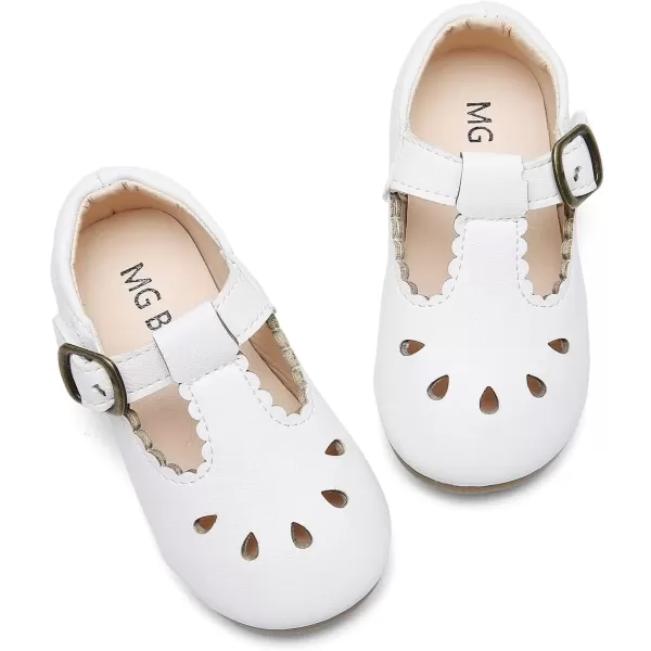 imageDADAWEN Girls Classic Mary Jane School Uniform Shoes Flat Dress Shoes02 White