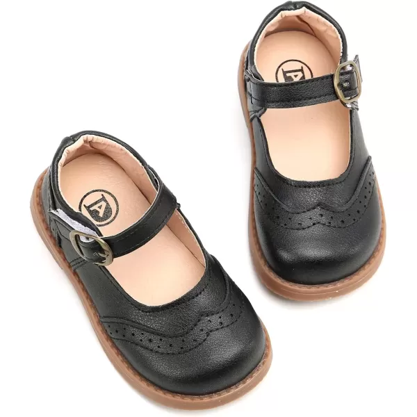 imageDADAWEN Girls Classic Mary Jane School Uniform Shoes Flat Dress Shoes03 Black