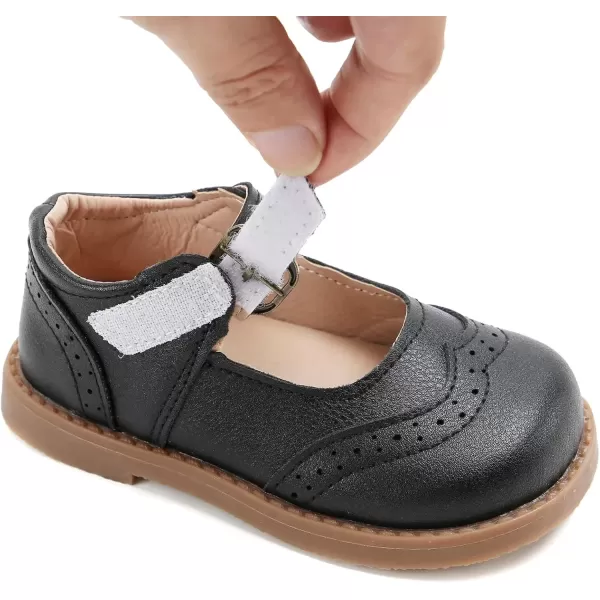 imageDADAWEN Girls Classic Mary Jane School Uniform Shoes Flat Dress Shoes03 Black