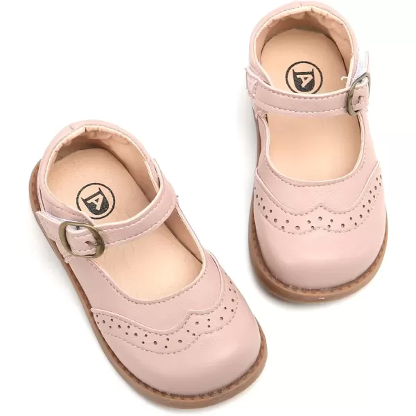 imageDADAWEN Girls Classic Mary Jane School Uniform Shoes Flat Dress Shoes03 Pink