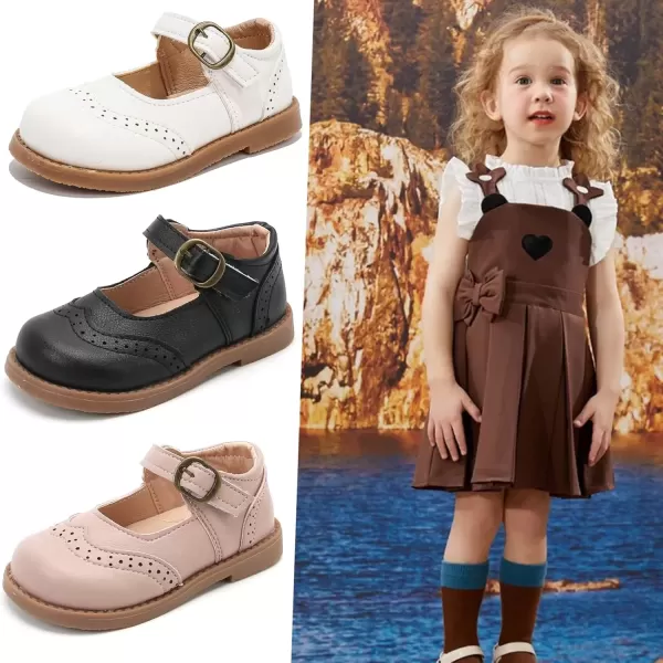 imageDADAWEN Girls Classic Mary Jane School Uniform Shoes Flat Dress Shoes03 Pink