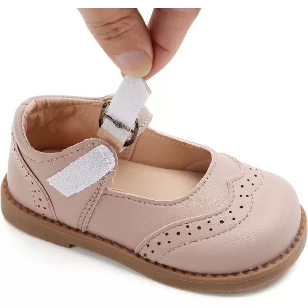 imageDADAWEN Girls Classic Mary Jane School Uniform Shoes Flat Dress Shoes03 Pink