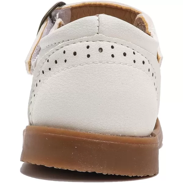 imageDADAWEN Girls Classic Mary Jane School Uniform Shoes Flat Dress Shoes03 White