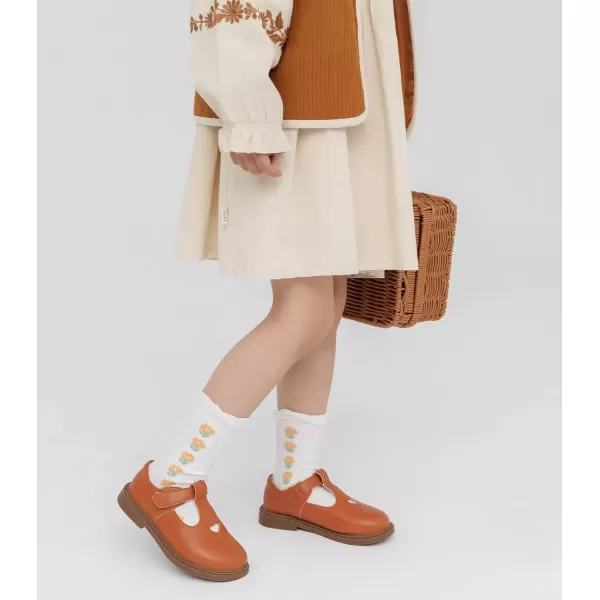 imageDADAWEN Girls Dress Shoes Mary Jane Flats Back to School Party Wedding ShoesToddlerLittle KidBig KidBrown