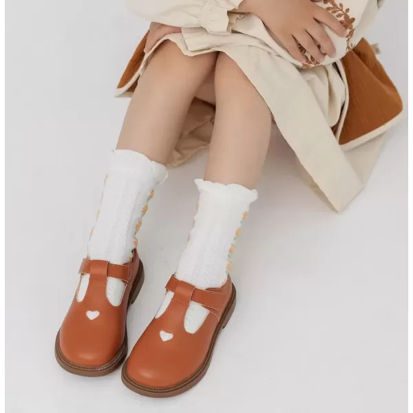 imageDADAWEN Girls Dress Shoes Mary Jane Flats Back to School Party Wedding ShoesToddlerLittle KidBig KidBrown