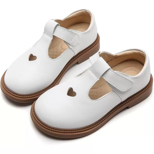imageDADAWEN Girls Dress Shoes Mary Jane Flats Back to School Party Wedding ShoesToddlerLittle KidBig KidWhite