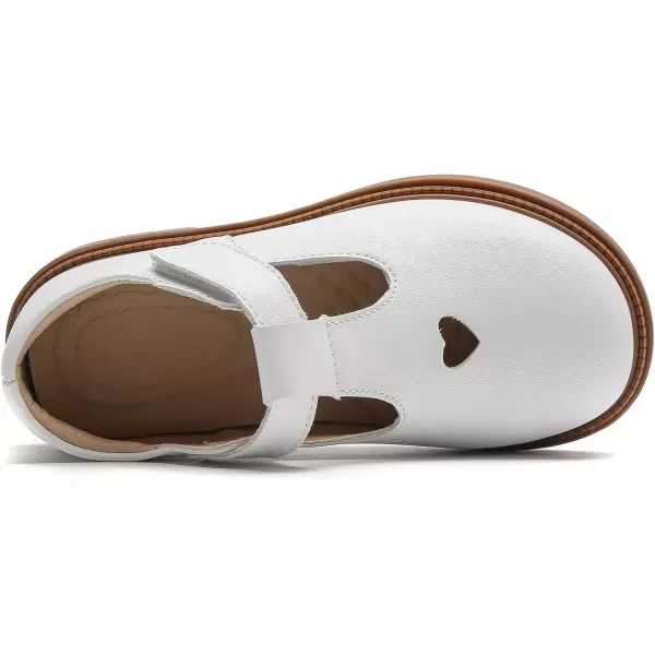 imageDADAWEN Girls Dress Shoes Mary Jane Flats Back to School Party Wedding ShoesToddlerLittle KidBig KidWhite