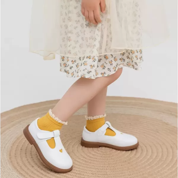 imageDADAWEN Girls Dress Shoes Mary Jane Flats Back to School Party Wedding ShoesToddlerLittle KidBig KidWhite