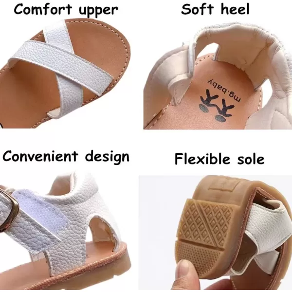imageDADAWEN Girls Summer Water Sandals Strappy Comfort Soft Flat Sandal ToddlerLittle KidBlack