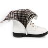 imageDADAWEN Kids Girls Leather LaceUp Zipper Mid Calf Combat Riding Winter Boots ToddlerLittle KidBig KidRedwithout Fur
