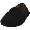 imageDADAWEN Toddler Little Kid Boys Girls Soft Suede Leather Slip On Penny Loafer Dress Shoes Moccasin Flat Boat Shoes Wedding Church OxfordBlack