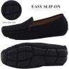 imageDADAWEN Toddler Little Kid Boys Girls Soft Suede Leather Slip On Penny Loafer Dress Shoes Moccasin Flat Boat Shoes Wedding Church OxfordBlack