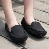 imageDADAWEN Toddler Little Kid Boys Girls Soft Suede Leather Slip On Penny Loafer Dress Shoes Moccasin Flat Boat Shoes Wedding Church OxfordBlack
