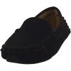 imageDADAWEN Toddler Little Kid Boys Girls Soft Suede Leather Slip On Penny Loafer Dress Shoes Moccasin Flat Boat Shoes Wedding Church OxfordBlack