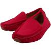 imageDADAWEN Toddler Little Kid Boys Girls Soft Suede Leather Slip On Penny Loafer Dress Shoes Moccasin Flat Boat Shoes Wedding Church OxfordRed