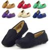 imageDADAWEN Toddler Little Kid Boys Girls Soft Suede Leather Slip On Penny Loafer Dress Shoes Moccasin Flat Boat Shoes Wedding Church OxfordRed