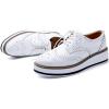 imageDADAWEN Womens Platform LaceUp Wingtips Square Toe Oxfords ShoeWhite