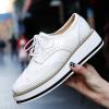imageDADAWEN Womens Platform LaceUp Wingtips Square Toe Oxfords ShoeWhite