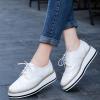 imageDADAWEN Womens Platform LaceUp Wingtips Square Toe Oxfords ShoeWhite