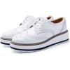 imageDADAWEN Womens Platform LaceUp Wingtips Square Toe Oxfords ShoeWhite