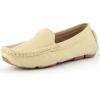 imageDADAWEN Toddler Little Kid Boys Girls Soft Suede Leather Slip On Penny Loafer Dress Shoes Moccasin Flat Boat Shoes Wedding Church OxfordBeige