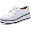 imageDADAWEN Womens Platform LaceUp Wingtips Square Toe Oxfords ShoeWhite