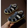 imageDADAWEN Baby Boys Girls Summer Lightweight Soft Sole ClosedToe Outdoor Leather Athletic SandalsBlack L1258