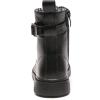imageDADAWEN Boys Girls Glitter Ankle Boots Lace Up Waterproof Combat Boot With Side Zipper ToddlerLittle KidBig KidBlack Leather