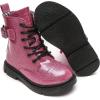 imageDADAWEN Boys Girls Glitter Ankle Boots Lace Up Waterproof Combat Boot With Side Zipper ToddlerLittle KidBig KidHot Pink Glitter
