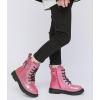 imageDADAWEN Boys Girls Glitter Ankle Boots Lace Up Waterproof Combat Boot With Side Zipper ToddlerLittle KidBig KidHot Pink Glitter