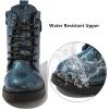 imageDADAWEN Boys Girls Glitter Ankle Boots Lace Up Waterproof Combat Boot With Side Zipper ToddlerLittle KidBig KidNavy Glitter