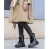 imageDADAWEN Boys Girls Glitter Ankle Boots Lace Up Waterproof Combat Shoes With Side Zipper for ToddlerLittle KidBig KidBlack Glitter