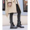 imageDADAWEN Boys Girls Glitter Ankle Boots Lace Up Waterproof Combat Shoes With Side Zipper for ToddlerLittle KidBig KidBlack Glitter