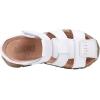 imageDADAWEN Boys Girls Leather Closed Toe Outdoor Sport Sandals ToddlerLittle KidBig KidWhite