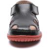 imageDADAWEN Boys Girls Leather Soft Closed Toe Outdoor Beach Summer Sport Sandals Water Shoes ToddlerLittle KidBig KidBlack