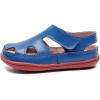 imageDADAWEN Boys Girls Leather Soft Closed Toe Outdoor Beach Summer Sport Sandals Water Shoes ToddlerLittle KidBig KidBlue