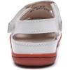 imageDADAWEN Boys Girls Leather Soft Closed Toe Outdoor Beach Summer Sport Sandals Water Shoes ToddlerLittle KidBig KidWhite