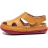 imageDADAWEN Boys Girls Leather Soft Closed Toe Outdoor Beach Summer Sport Sandals Water Shoes ToddlerLittle KidBig KidYellow