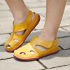 imageDADAWEN Boys Girls Leather Soft Closed Toe Outdoor Beach Summer Sport Sandals Water Shoes ToddlerLittle KidBig KidYellow