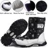 imageDADAWEN Girls Boys Snow Boots Winter Outdoor Waterproof Slip Resistant Cold Weather Shoes ToddlerLittle KidBig KidBlack