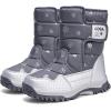 imageDADAWEN Girls Boys Snow Boots Winter Outdoor Waterproof Slip Resistant Cold Weather Shoes ToddlerLittle KidBig KidGrey