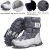 imageDADAWEN Girls Boys Snow Boots Winter Outdoor Waterproof Slip Resistant Cold Weather Shoes ToddlerLittle KidBig KidGrey