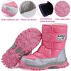 imageDADAWEN Girls Boys Snow Boots Winter Outdoor Waterproof Slip Resistant Cold Weather Shoes ToddlerLittle KidBig KidPink