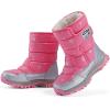 imageDADAWEN Girls Boys Snow Boots Winter Outdoor Waterproof Slip Resistant Cold Weather Shoes ToddlerLittle KidBig KidPink
