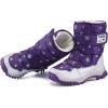 imageDADAWEN Girls Boys Snow Boots Winter Outdoor Waterproof Slip Resistant Cold Weather Shoes ToddlerLittle KidBig KidPurple