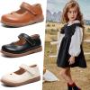 imageDADAWEN Girls Classic Mary Jane Flats School Uniform Shoes Dress Shoes Party Wedding Shoes01 Brown