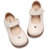 imageDADAWEN Girls Classic Mary Jane Flats School Uniform Shoes Dress Shoes Party Wedding Shoes01 Cream White